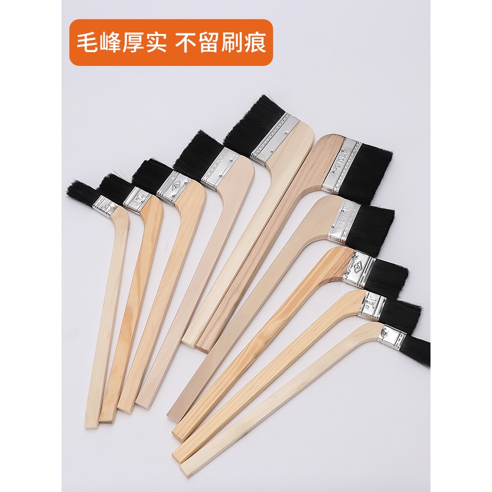 彎柄刷長柄黑毛刷木柄刷子彎頭刷船用刷油漆刷灰塵掃灰刷1寸-4寸-細節圖3