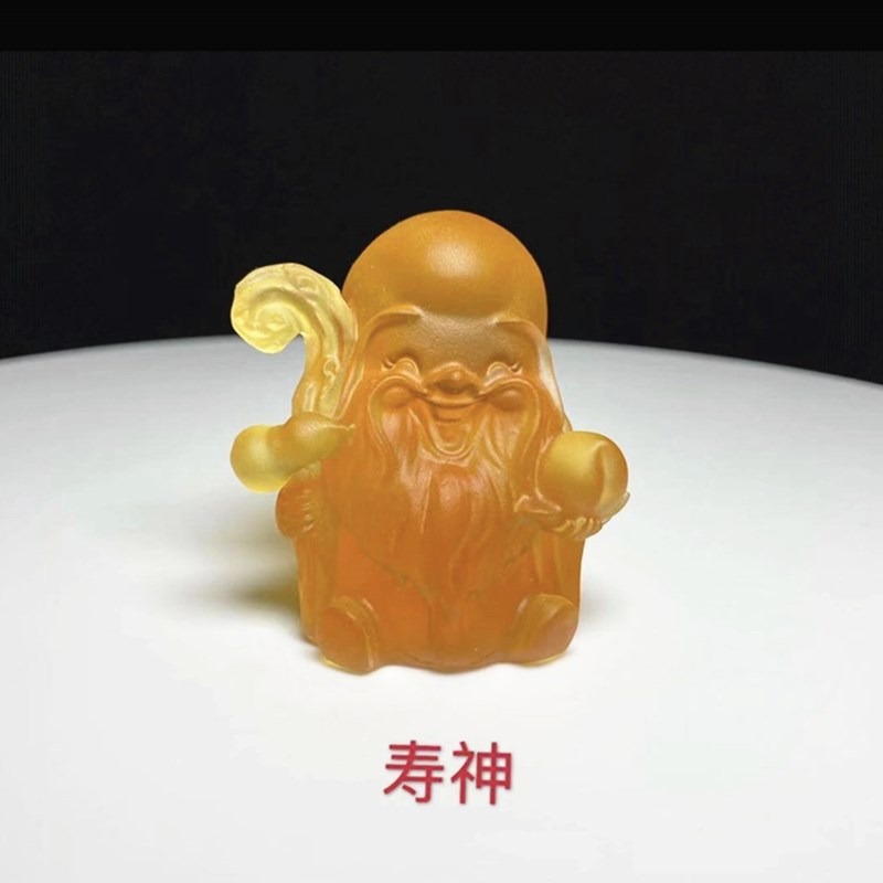 車載手工琉璃福祿壽喜財神創意客廳五福臨門玄關小擺件送朋友長輩-細節圖5