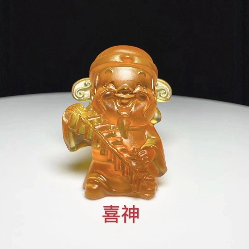 車載手工琉璃福祿壽喜財神創意客廳五福臨門玄關小擺件送朋友長輩-細節圖7