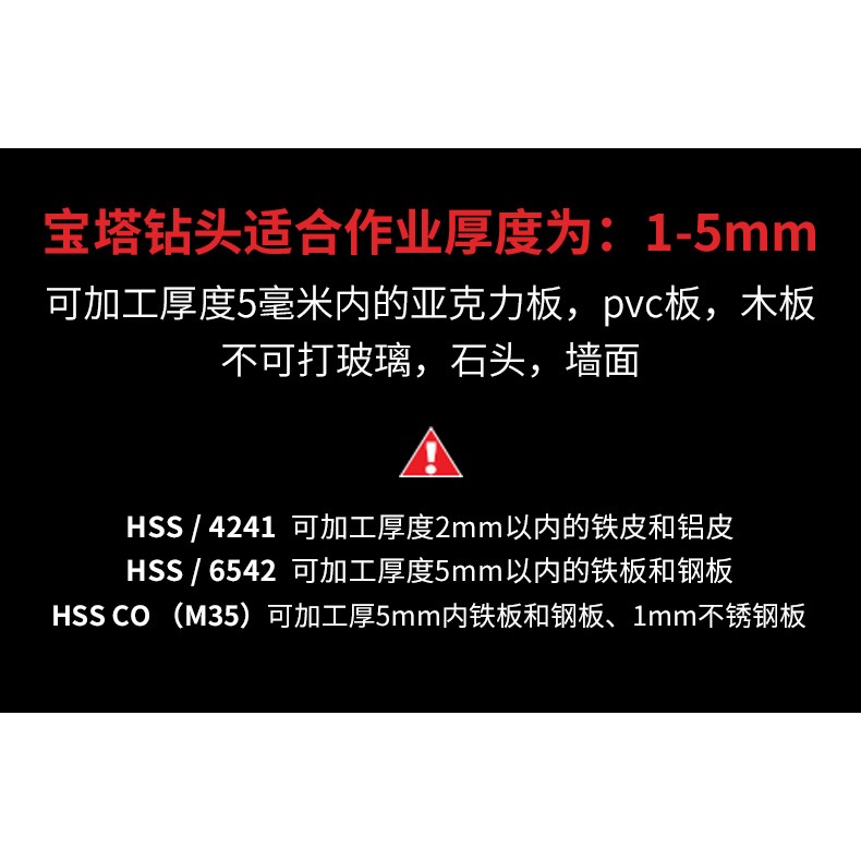 寶塔鉆頭萬能階梯錐形打孔器開孔器多功能擴孔鋼鐵不銹鋼金屬-細節圖5