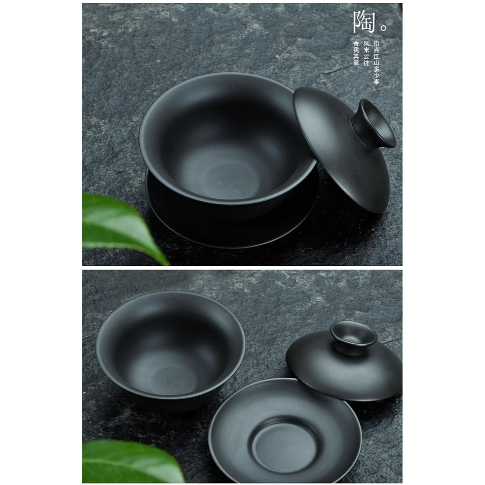 唐豐紫砂茶碗茶杯大號三泡臺蓋碗古代復古瓷功夫家用喝茶三才泡茶-細節圖9