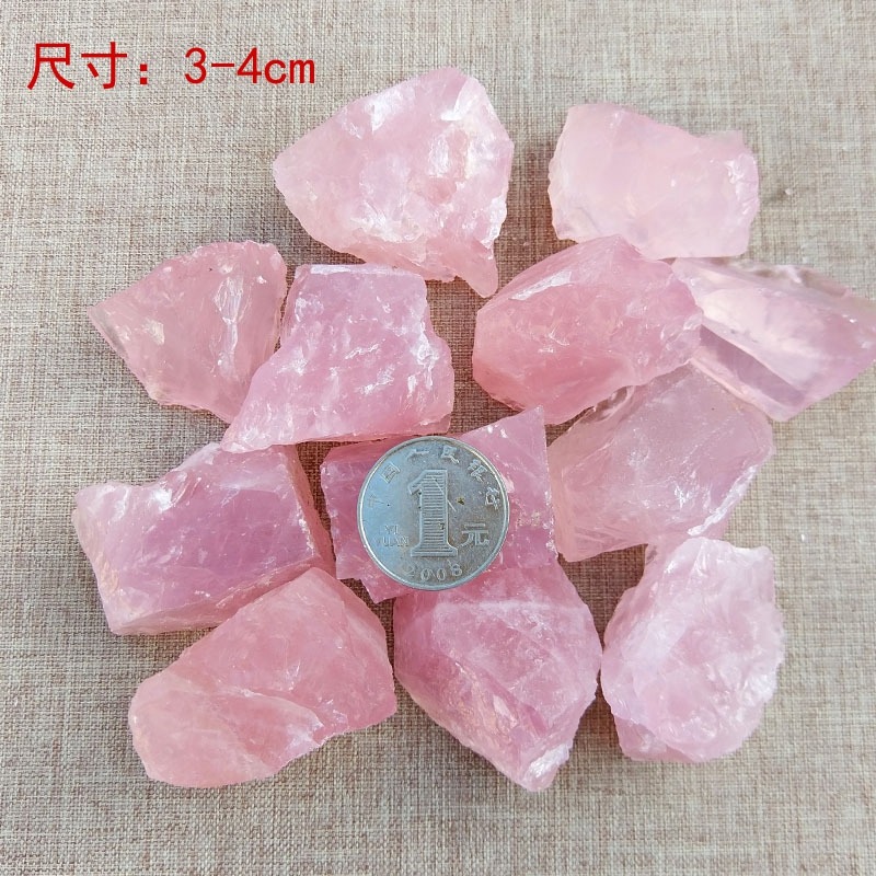 天然大塊粉晶碎石原礦毛料魚缸花盆瓶裝飾礦物標本鎮宅能量原石-細節圖8
