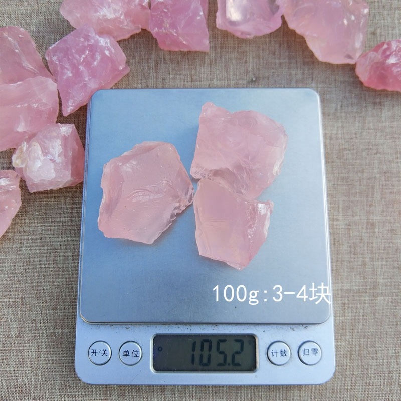 天然大塊粉晶碎石原礦毛料魚缸花盆瓶裝飾礦物標本鎮宅能量原石-細節圖10