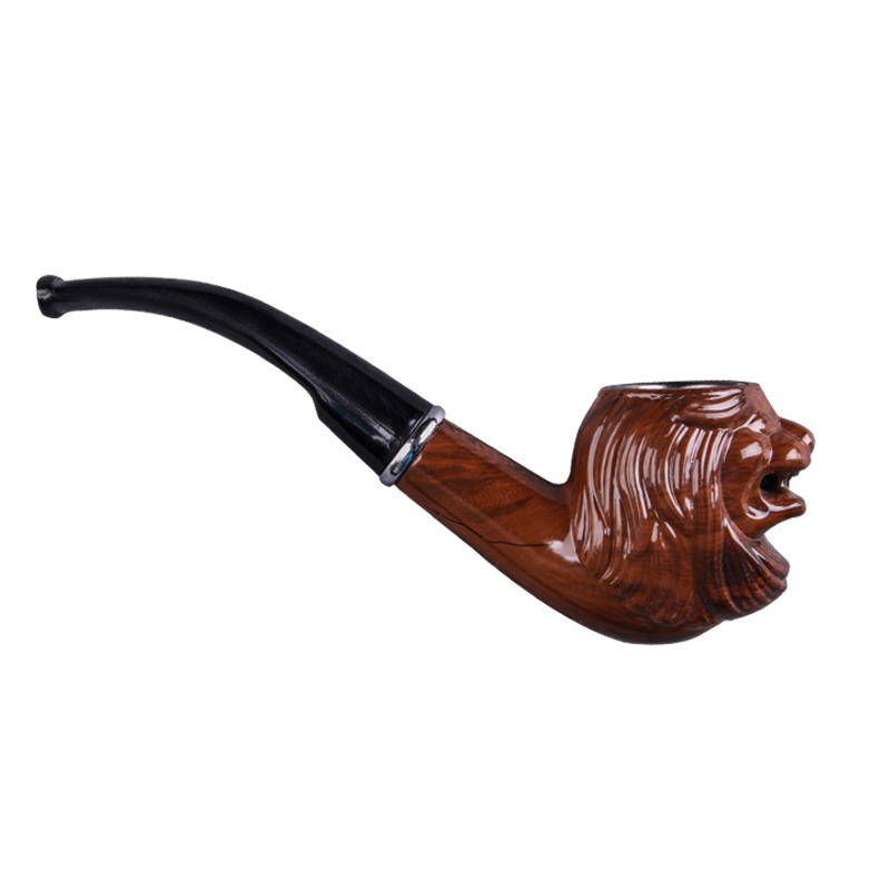個性獅面煙鬥老式樹脂過濾煙鬥雕刻新手入門初級膠木煙鬥送配件-細節圖5