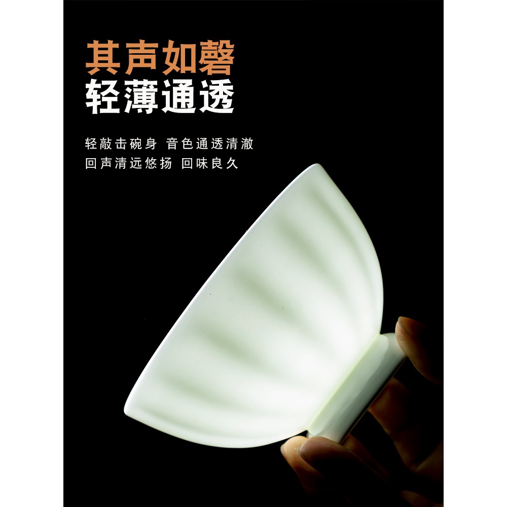 10個裝碗套裝景德鎮餐具家用碗創意高腳碗防燙飯碗個性純白骨瓷碗-細節圖4