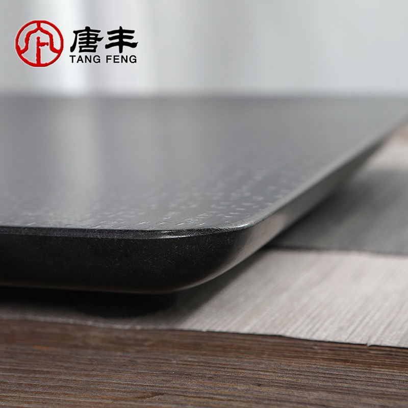 唐豐茶盤家用烏金石磨砂肌理家用辦公茶臺整塊百搭石託盤190192z-細節圖3