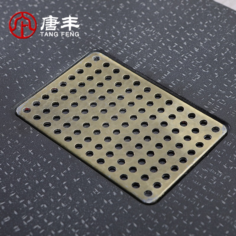 唐豐茶盤家用烏金石磨砂肌理家用辦公茶臺整塊百搭石託盤190192z-細節圖4