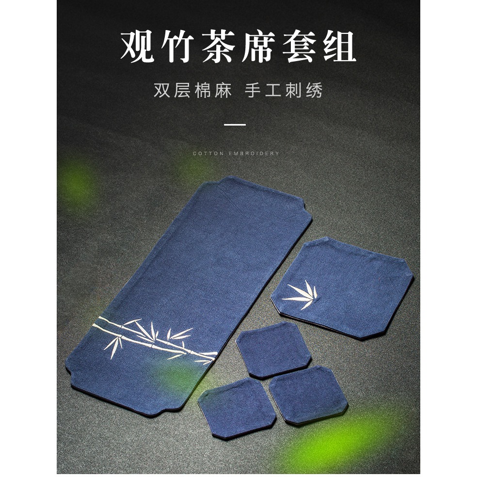 唐豐茶席茶墊茶布墊幹泡盤墊茶巾中國風棉麻吸水加厚茶杯墊桌墊Z-細節圖6