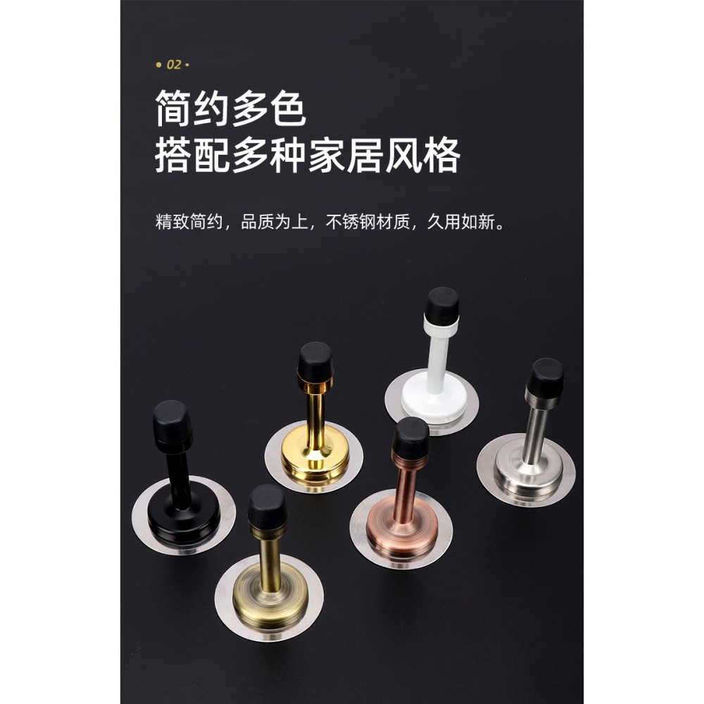 門頂免打孔不銹鋼加長門檔家用防盜門擋器大門碰門吸防撞門阻神器-細節圖9