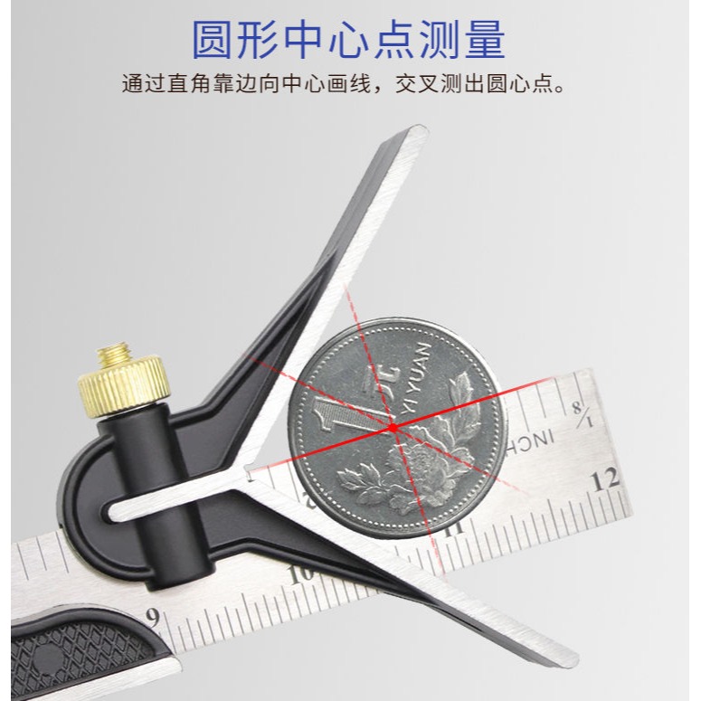 木工角尺90度直角尺高精度活動拐尺不銹鋼45度三角尺多功能方尺子-細節圖8
