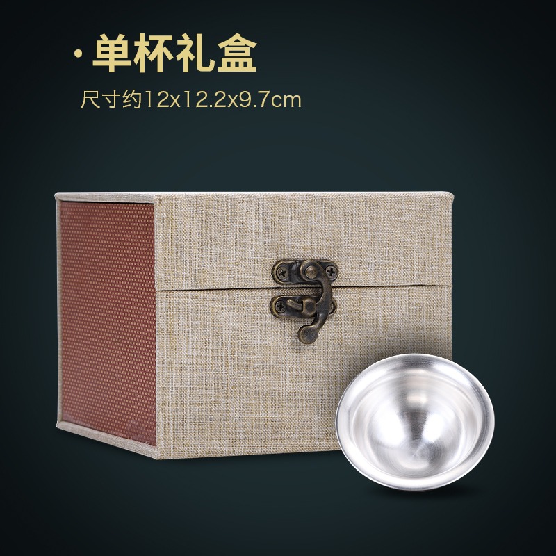 唐豐 紫砂復古銀茶杯家用鎏銀個人杯陶瓷主人杯禮品盒錘紋小茶碗S-細節圖5