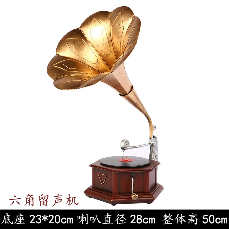 復古鐵藝電視機留聲機收音機模型道具酒吧咖啡廳影視拍照老式擺件-細節圖8