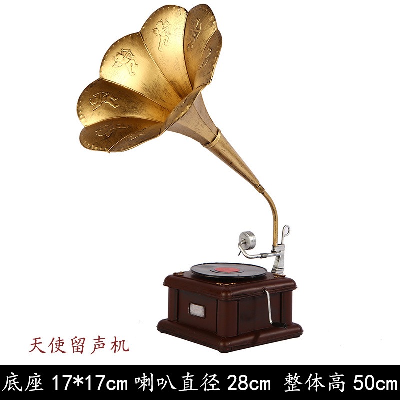 復古鐵藝電視機留聲機收音機模型道具酒吧咖啡廳影視拍照老式擺件-細節圖9