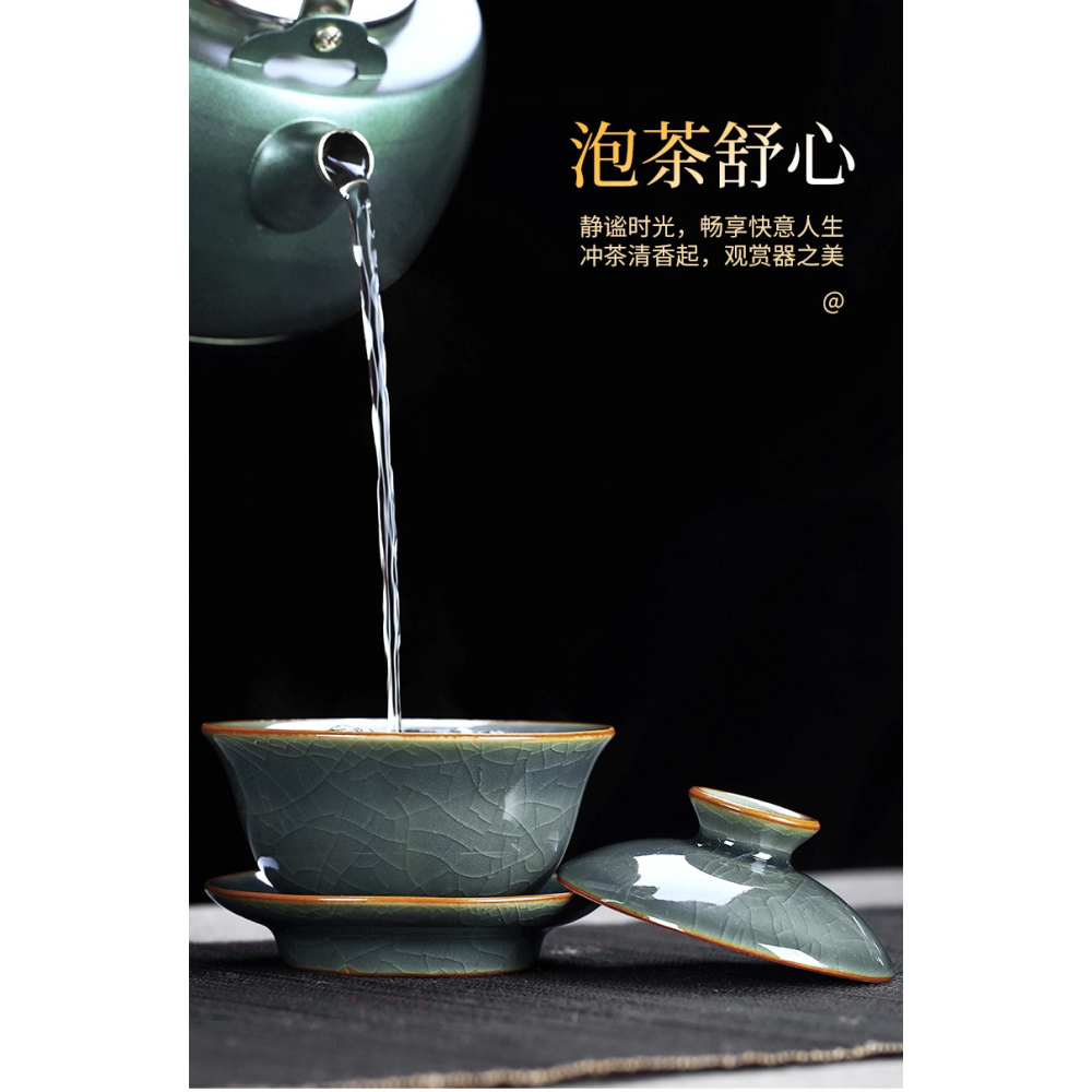 哥窯茶具套裝家用輕奢高檔辦公室會客陶瓷杯網紅爆款功夫泡茶神器-細節圖10