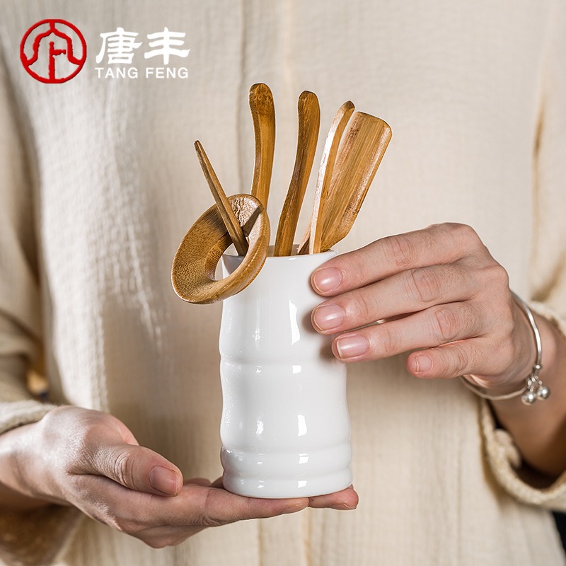 唐豐黑檀木茶道六君子功夫茶配件茶針茶夾杯夾茶勺茶藝茶寵套裝Z-細節圖5