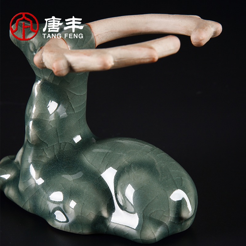 唐豐一鹿有你茶漏架茶漏託一體創意茶漏茶濾濾茶器泡茶神器茶漏網-細節圖3