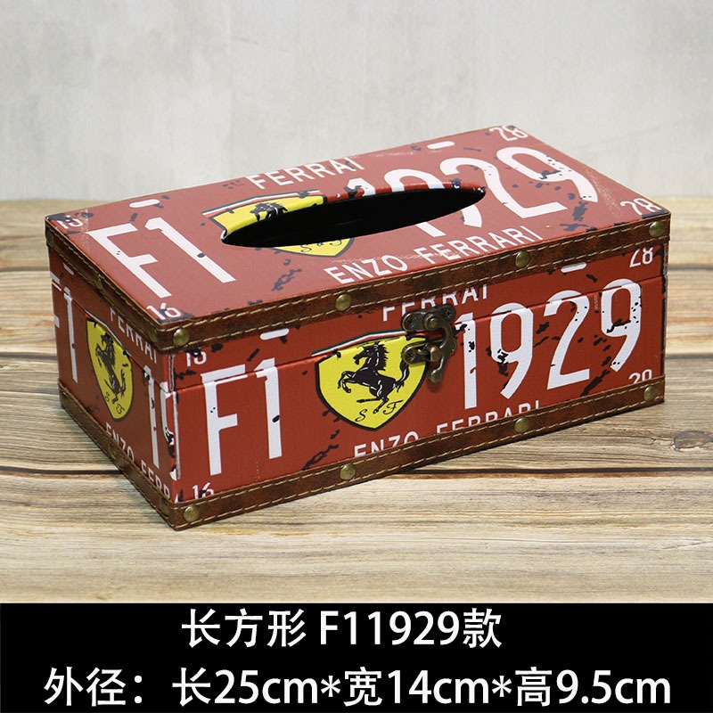 歐式美式復古創意時尚皮革車載抽紙盒酒吧ktv客廳茶幾家用紙巾盒-細節圖7