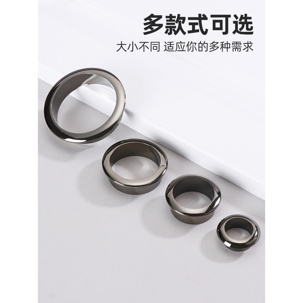 穿線孔電腦辦公桌蓋板裝飾圈50mm線孔蓋轉桌洞桌面圓形開孔出線孔-細節圖5