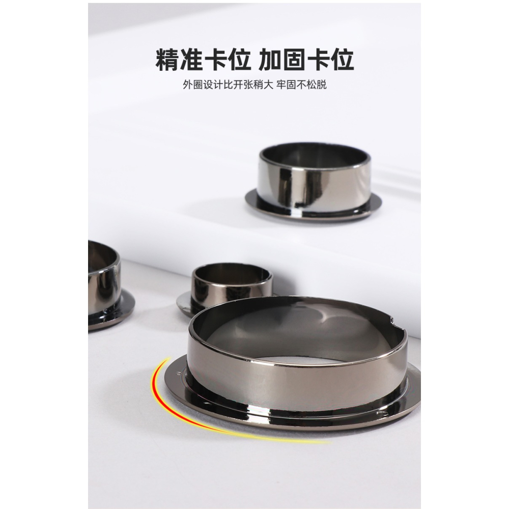 穿線孔電腦辦公桌蓋板裝飾圈50mm線孔蓋轉桌洞桌面圓形開孔出線孔-細節圖8