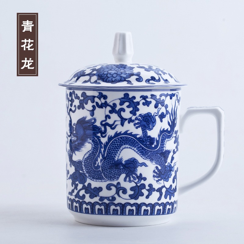 景德鎮陶瓷器杯子純白骨瓷杯酒店辦公杯會議杯杯榮譽杯茶具套裝-細節圖10