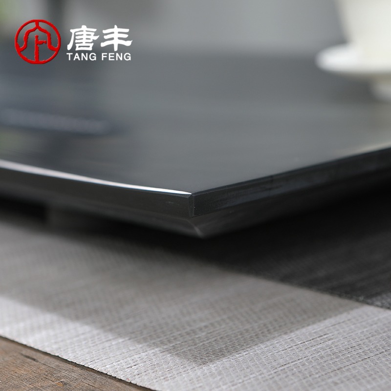 唐豐烏金石茶盤簡約中式茶臺黑金石茶托家用辦公整塊茶海190186z-細節圖4