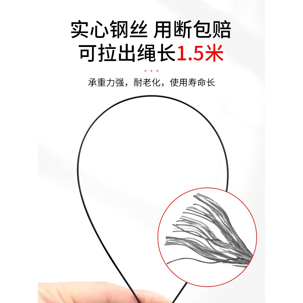 自動關門器家用免打孔玻璃門木門拉繩阻尼緩沖閉合移門簡易閉門器-細節圖4
