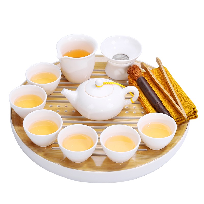 唐豐白瓷功夫茶具套裝幹泡臺日式辦公室家用儲水簡約幹泡茶盤茶臺-細節圖3