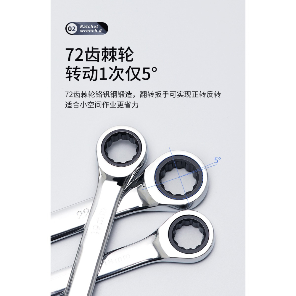 雙向棘輪扳手小快速扳手汽修工具梅花兩用開口萬用修車扳手多功能-細節圖8