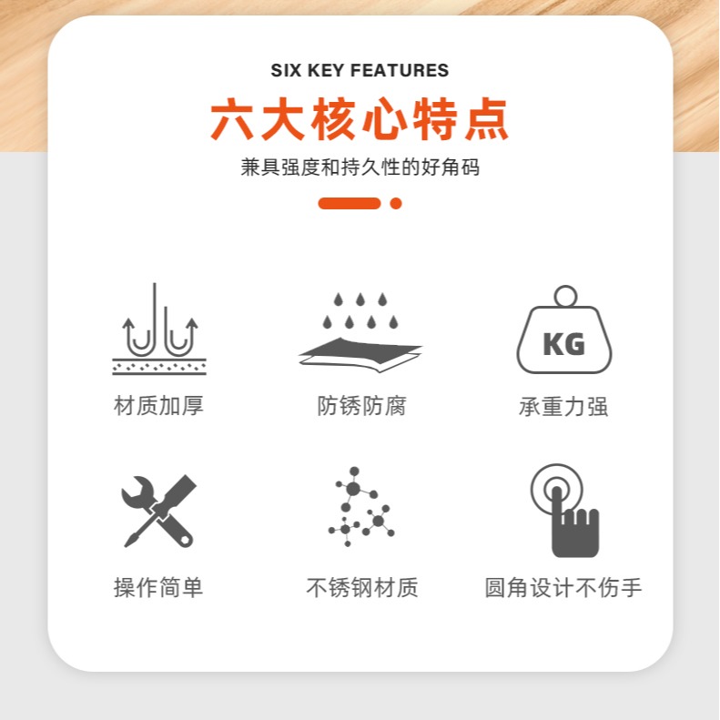 直角固定器90度角碼不銹鋼三角鐵支架連接件片l型層板託加固五金-細節圖7