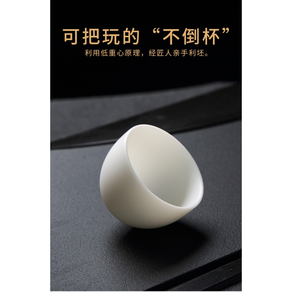 唐豐白瓷品茗杯單個家用陶瓷主人杯羊脂玉小茶杯個人杯功夫建盞Z-細節圖10
