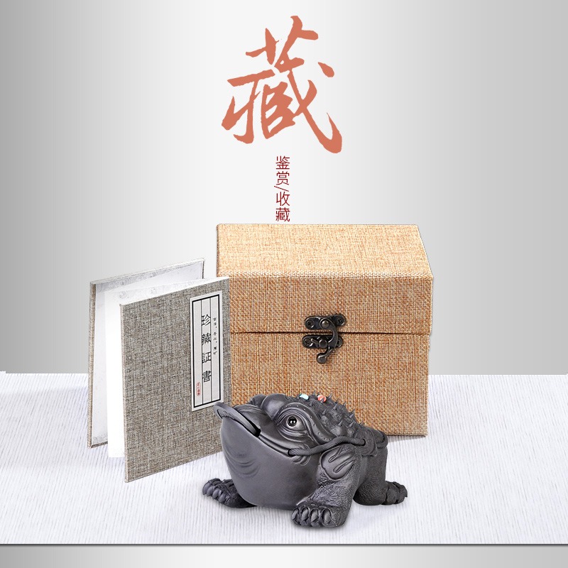 唐豐三足金蟾紫砂茶寵可養茶道擺件茶臺裝飾家用茶玩茶蟲190248Z-細節圖5