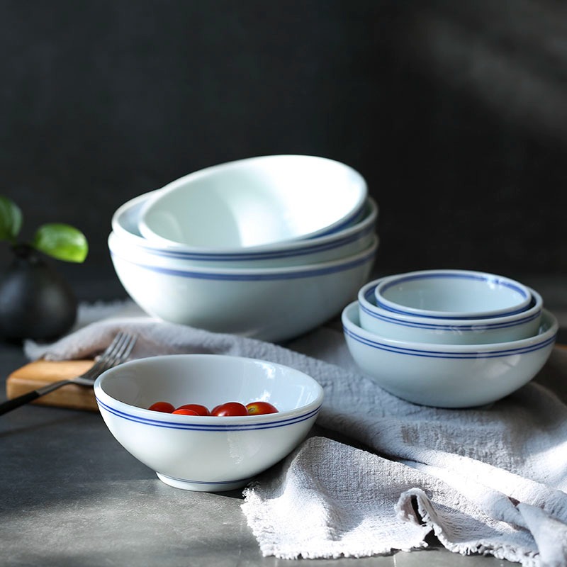 碗陶瓷 家用日式碗米飯碗復古大號麪碗沙拉碗厚實防燙湯碗喫飯碗-細節圖3