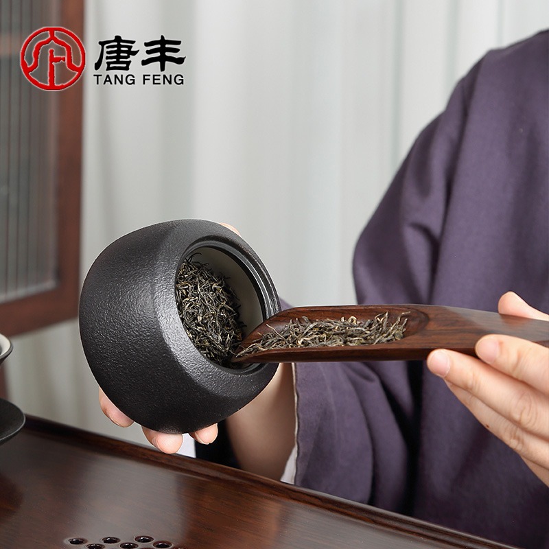 唐豐黑檀功夫茶勺家用實木茶鏟泡茶配件茶匙取茶單個投茶器茶則A-細節圖2