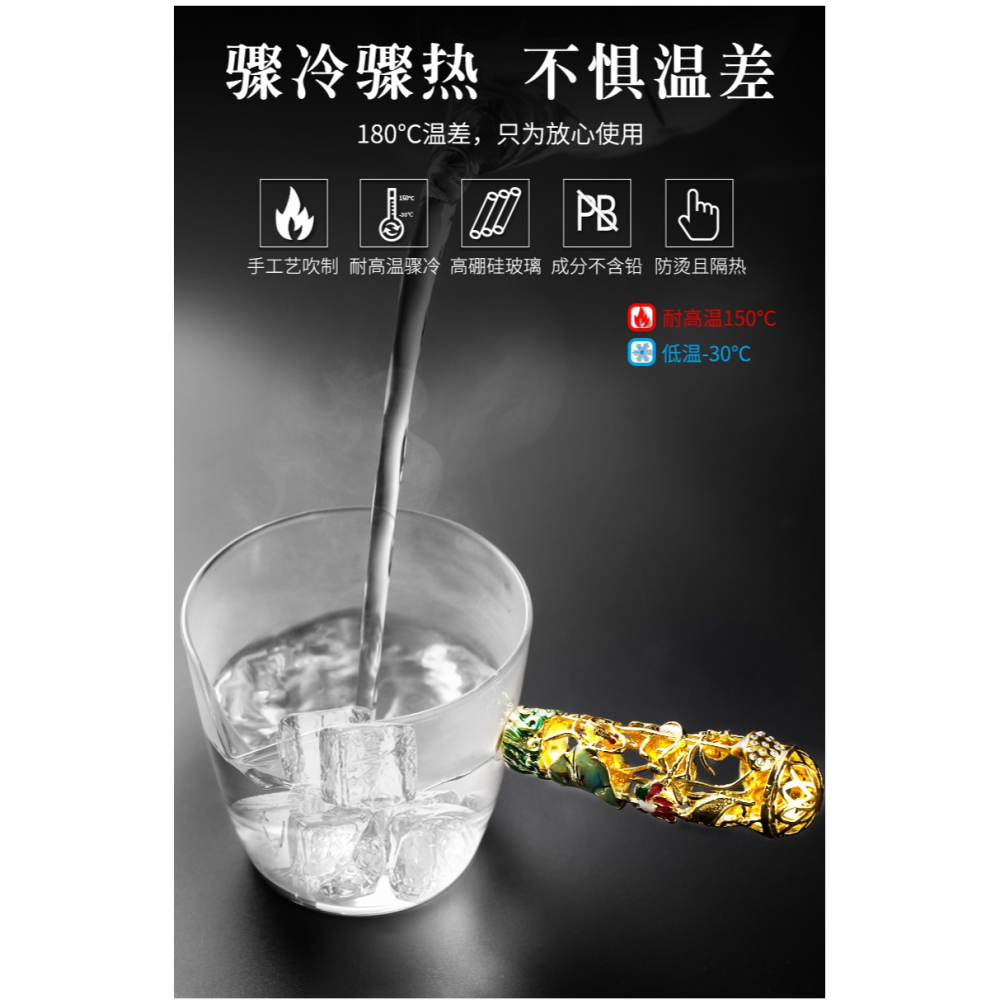 唐豐公道杯玻璃加厚琺瑯彩側把茶海家用耐熱裝茶器分茶器190075z-細節圖8