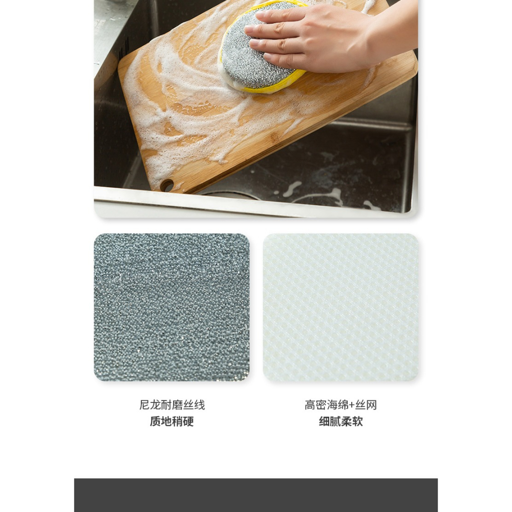 洗碗海綿塊家用刷碗洗碗布廚房刷鍋神器雙面清潔棉百潔布魔力擦SO-細節圖10