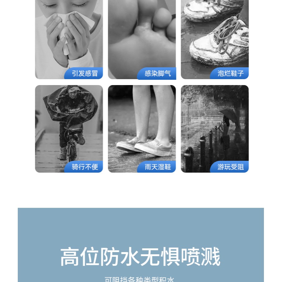一次性鞋套防水防滑雨天成人兒童高筒加厚大碼雨鞋套腳套耐磨靴套-細節圖9