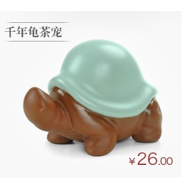 唐豐 仿哥窯開片陶瓷茶寵彌勒佛龍龜擺件功夫茶道茶盤配件茶玩z-細節圖10