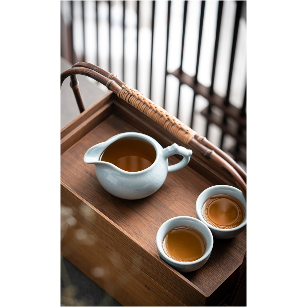 唐豐汝瓷公道杯家用大容量裝茶器帶把功夫茶海開片可養貪心杯簡約-細節圖10