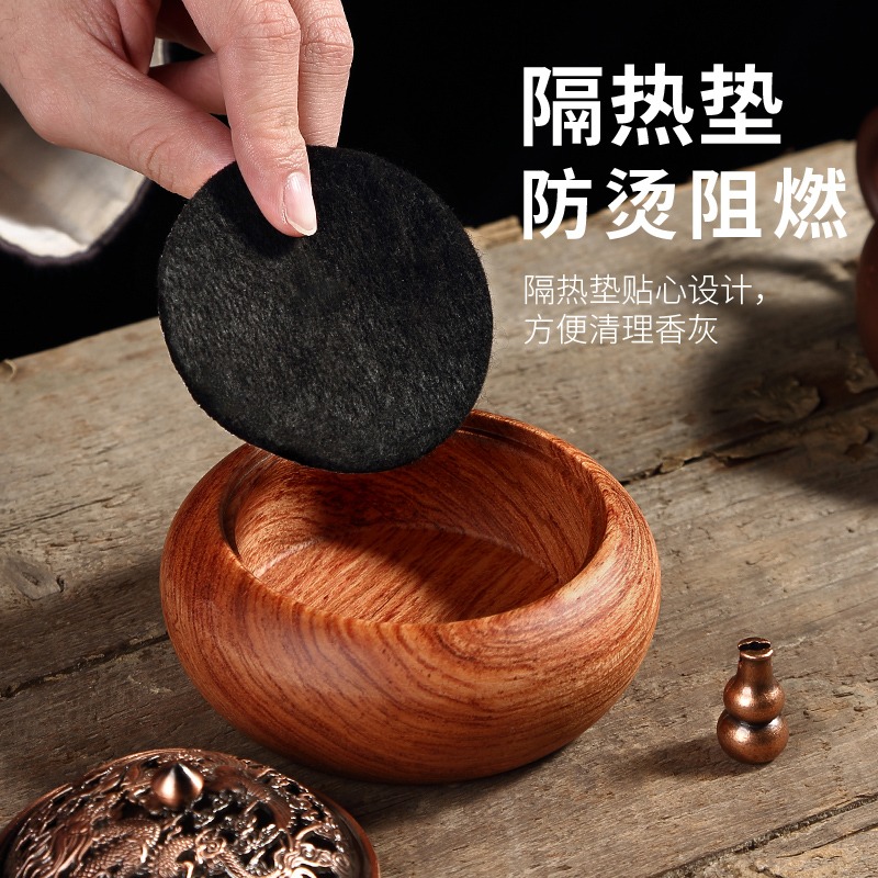 唐豐香爐家用客廳實木薰香爐中式禪意擺件盤功夫茶道香插擺件A-細節圖3
