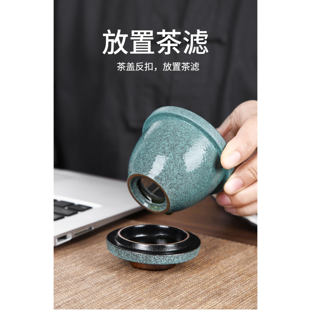 唐豐旅行茶具一壺二杯戶外車載陶瓷功夫過濾泡茶壺便攜收納快客杯-細節圖10