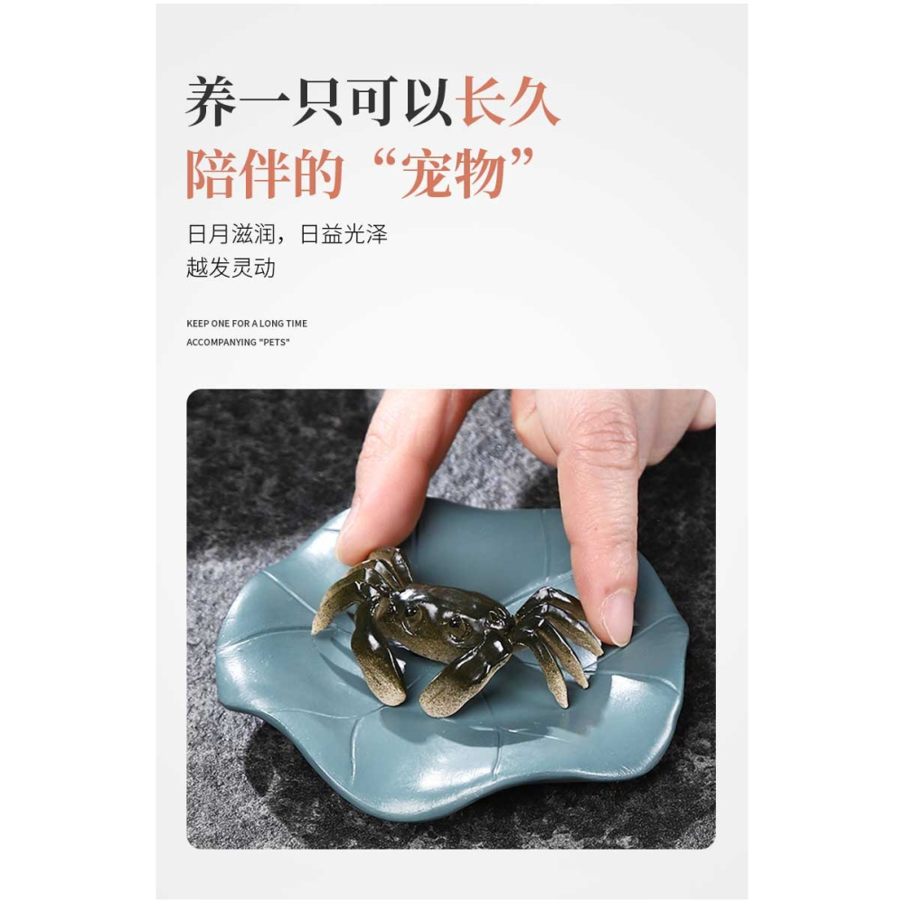 唐豐螃蟹茶寵變色樹脂家用茶臺擺件可養創意茶玩功夫茶配件茶蟲A-細節圖9