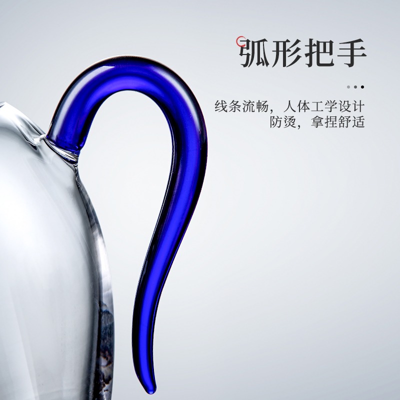 玻璃公道杯帶手柄防燙家用大容量耐熱分茶器小清新貪心杯單個茶海-細節圖5