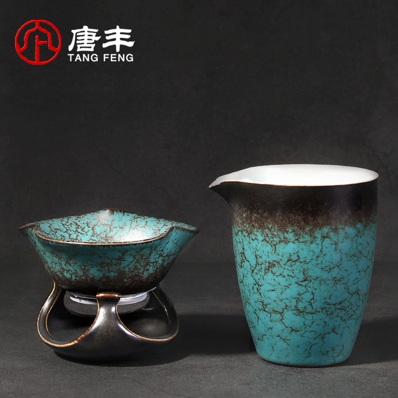 唐豐陶瓷茶漏家用復古個性濾茶器窯變天目釉過濾分茶器功夫茶濾A-細節圖2