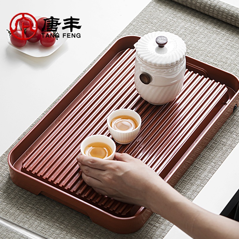 唐豐幹泡方茶盤辦公桌上小茶臺家用輕奢現代功夫茶海新中式茶幾-細節圖2