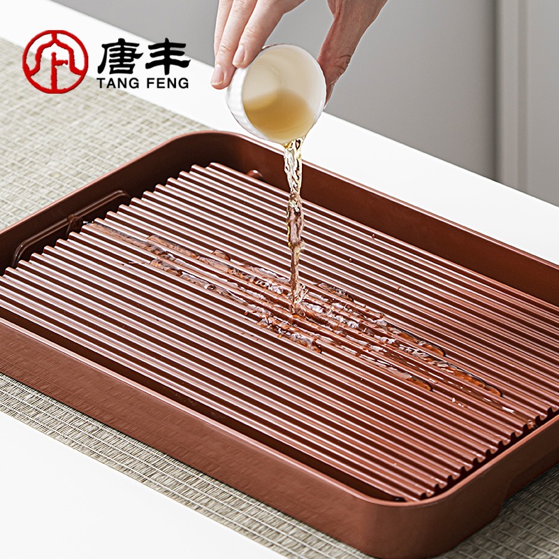 唐豐幹泡方茶盤辦公桌上小茶臺家用輕奢現代功夫茶海新中式茶幾-細節圖3