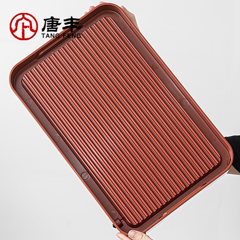 唐豐幹泡方茶盤辦公桌上小茶臺家用輕奢現代功夫茶海新中式茶幾-細節圖5