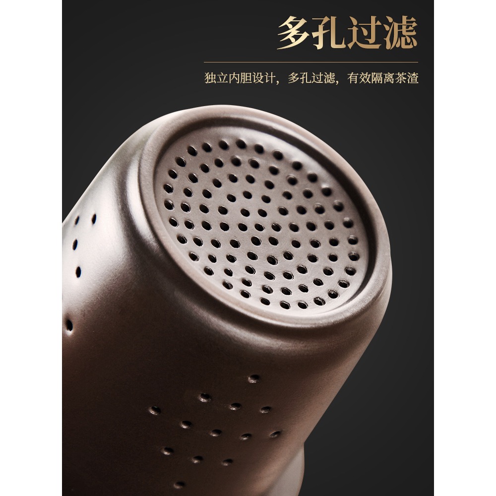 唐豐紫砂辦公杯家用過濾泡茶杯帶蓋手柄簡約個人喝茶杯會議杯A-細節圖3