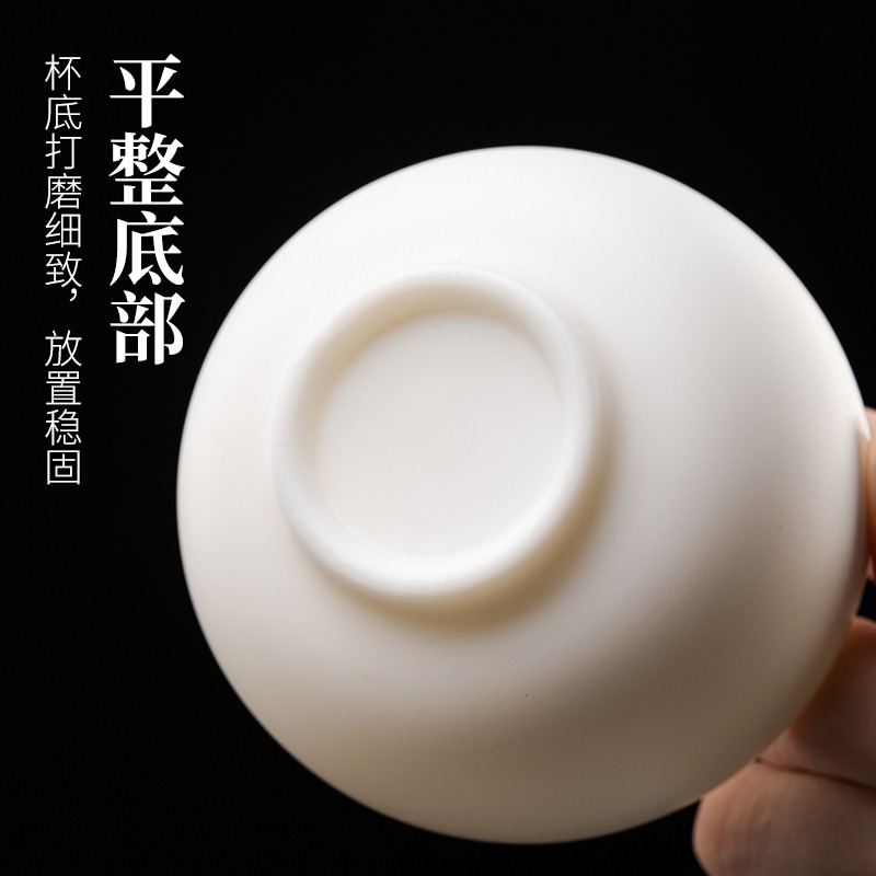 羊脂玉瓷主人杯家用大號高檔輕奢功夫茶品茗杯白瓷個人專用喝茶杯-細節圖5