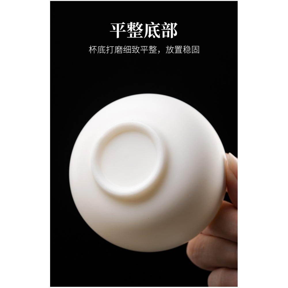 羊脂玉瓷主人杯家用大號高檔輕奢功夫茶品茗杯白瓷個人專用喝茶杯-細節圖9