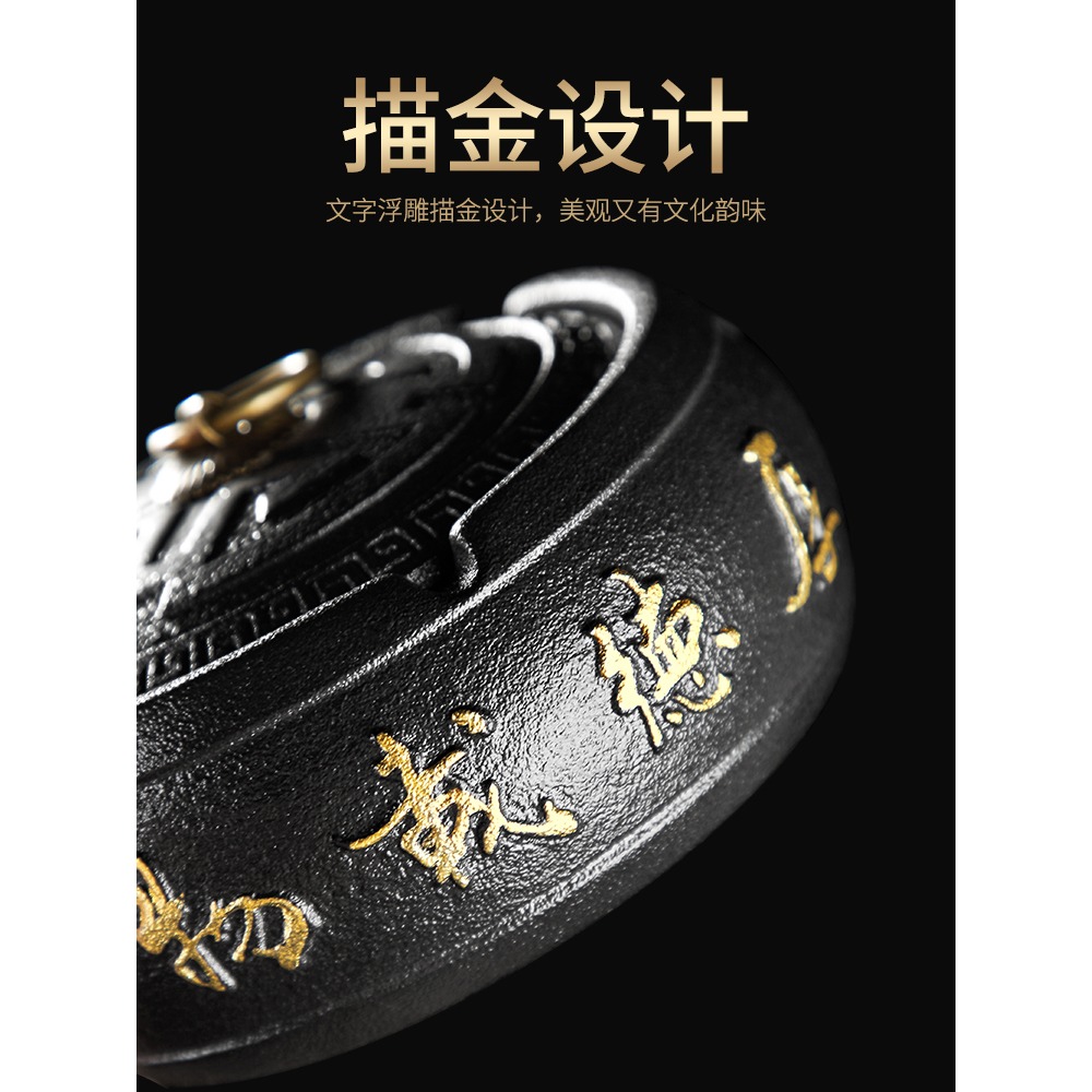 唐豐陶瓷帶蓋煙灰缸輕奢家用客廳防飛灰煙盅個性創意潮流禪意擺件-細節圖3